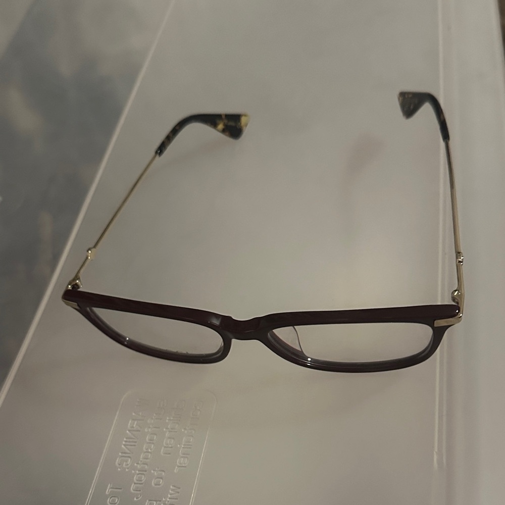 Gucci Women's Maroon and Gold Glasses - Picture 7 of 7
